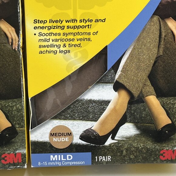 Futuro Energizing Ultra Sheer Knee Highs Mild Womens M Beige Mild Lot Of 3 - Picture 3 of 6